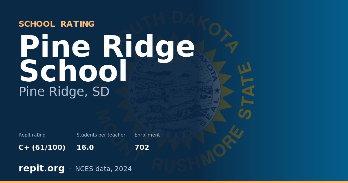 Pine Ridge School, Pine Ridge, SD — Repit school rating C+ (61/100)