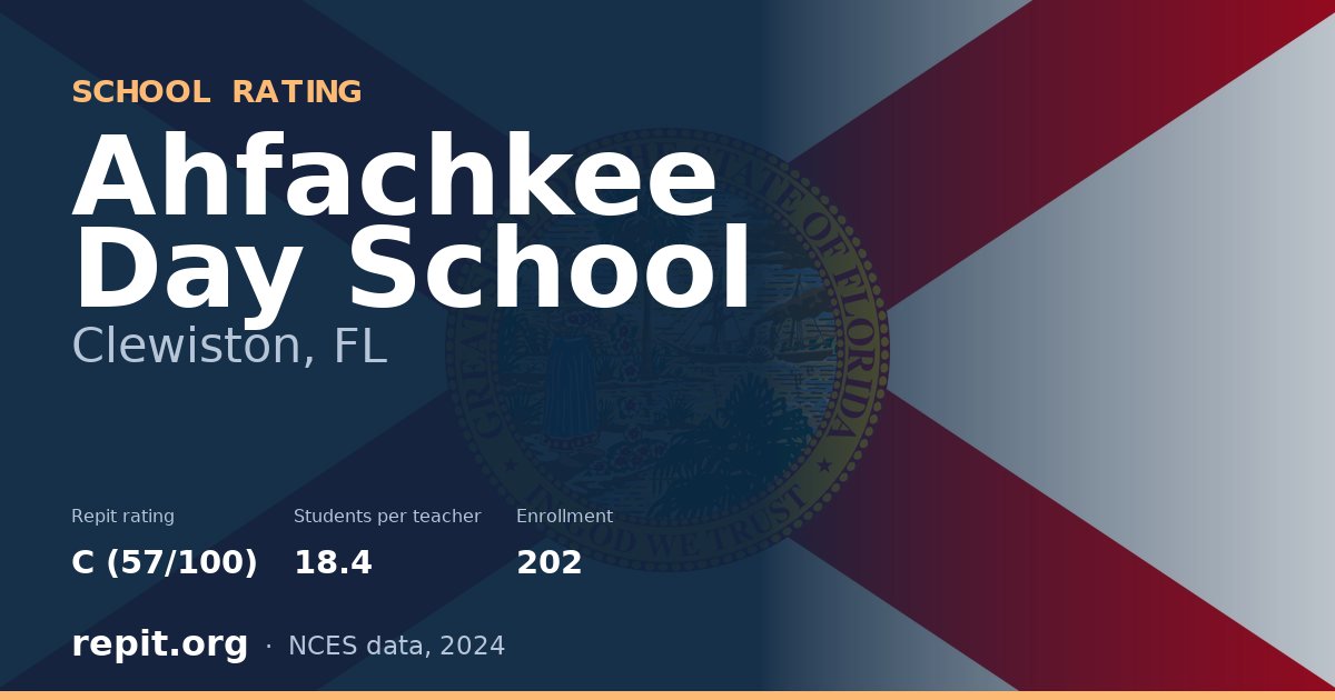Ahfachkee Day School, Clewiston, FL — Repit school rating C (57/100)