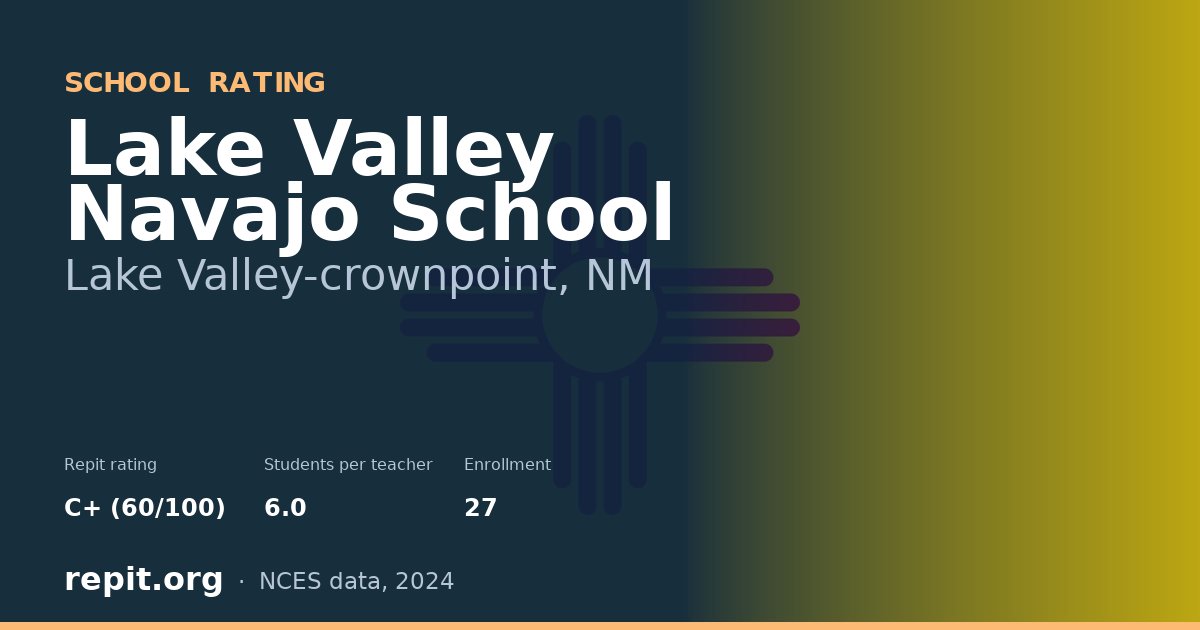 Lake Valley Navajo School, Lake Valley-crownpoint, NM — Repit school rating C+ (60/100)
