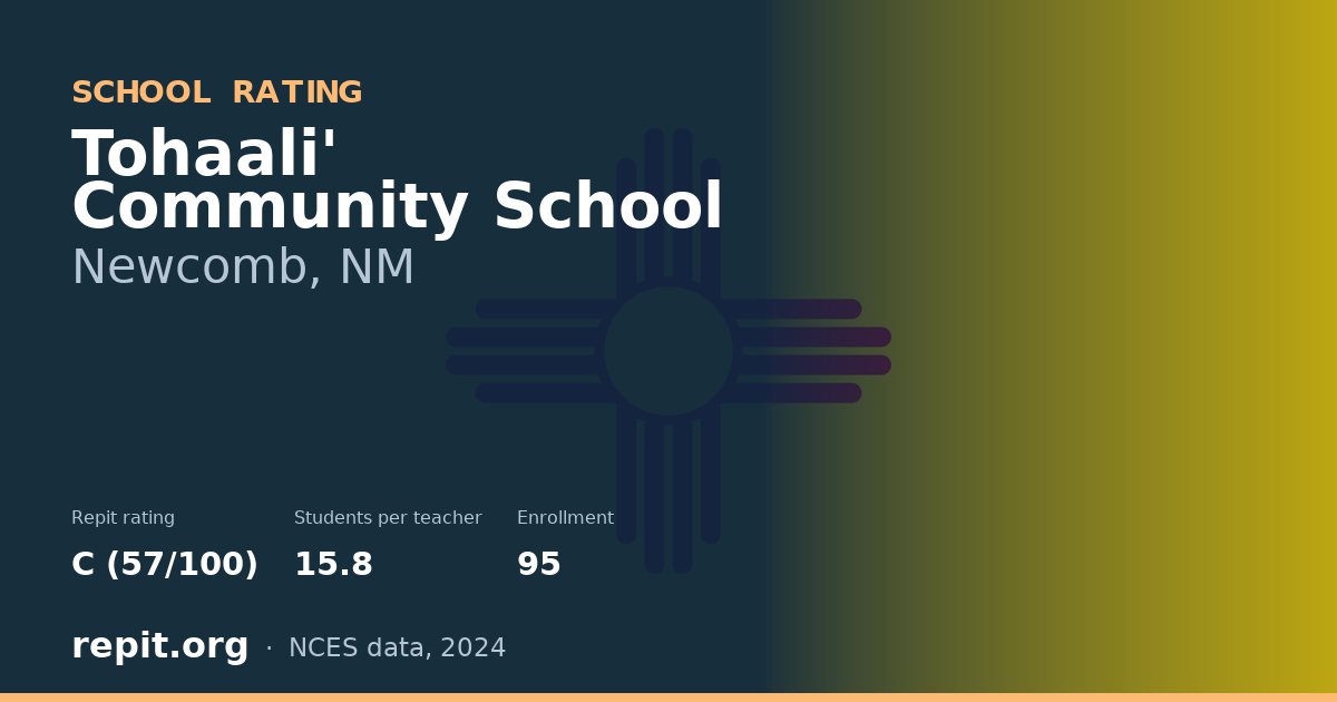 Tohaali' Community School, Newcomb, NM — Repit school rating C (57/100)