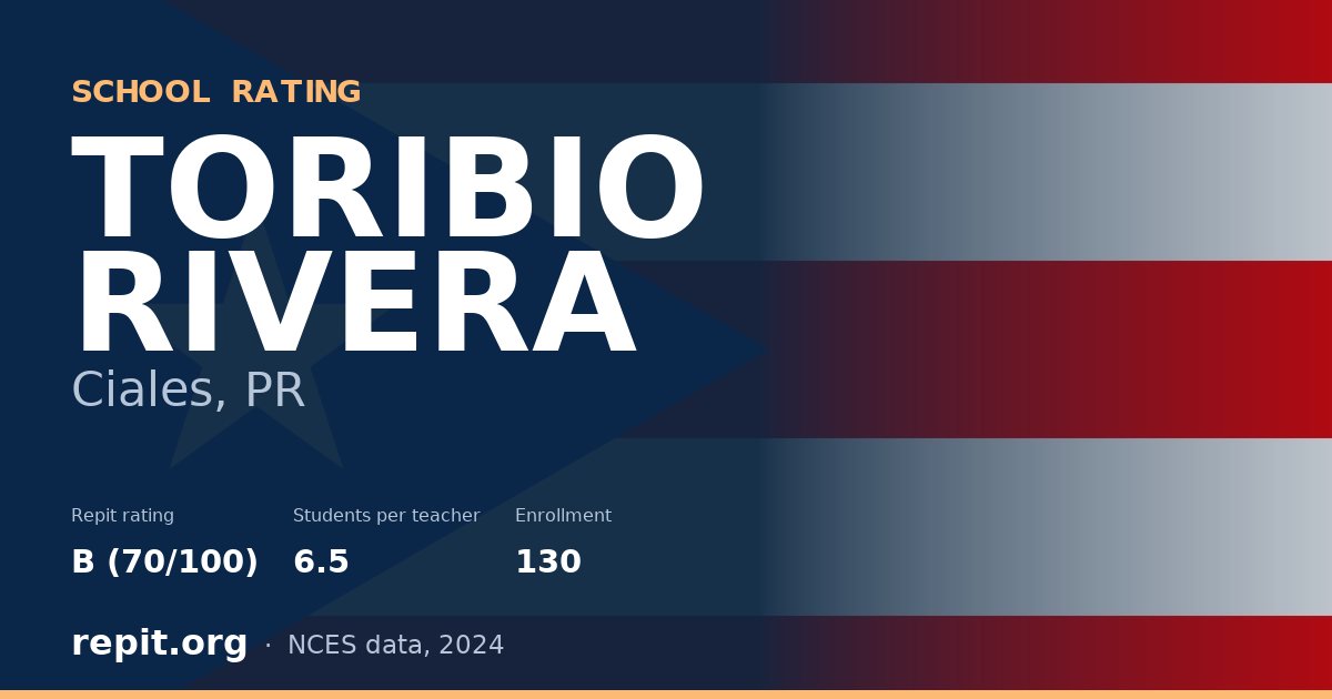 TORIBIO RIVERA, Ciales, PR — Repit school rating B (70/100)