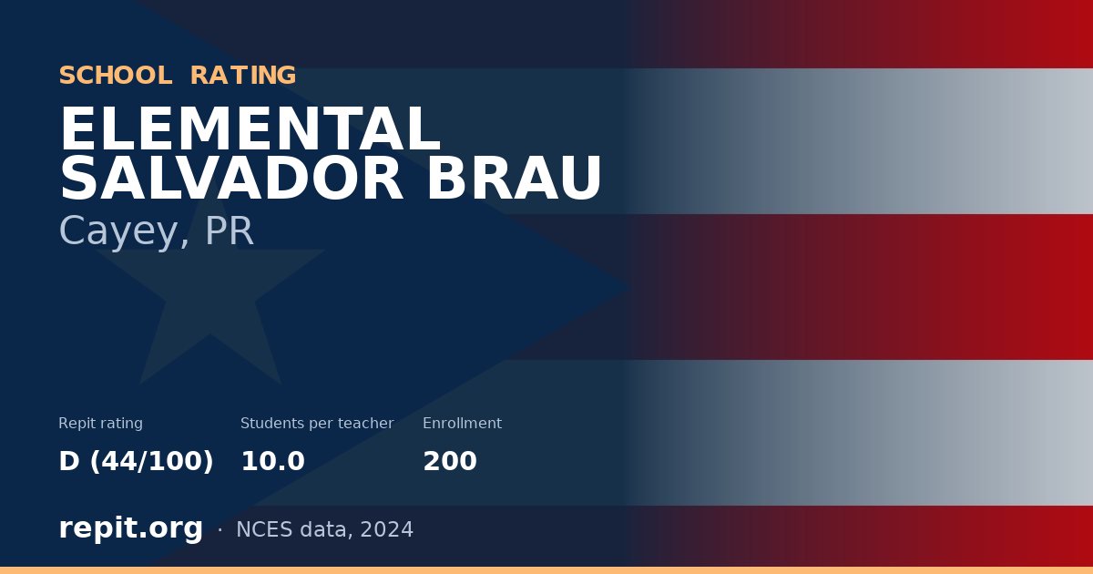 ELEMENTAL SALVADOR BRAU, Cayey, PR — Repit school rating D (44/100)