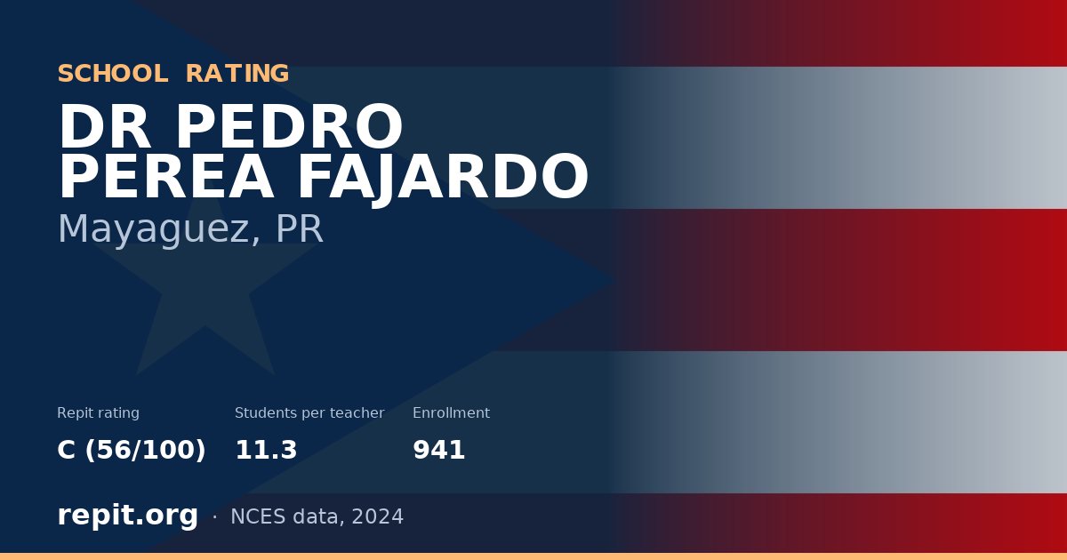 DR PEDRO PEREA FAJARDO, Mayaguez, PR — Repit school rating C (56/100)