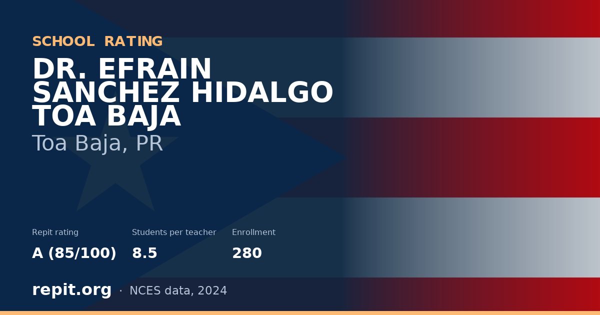 DR. EFRAIN SANCHEZ HIDALGO TOA BAJA, Toa Baja, PR — Repit school rating A (85/100)