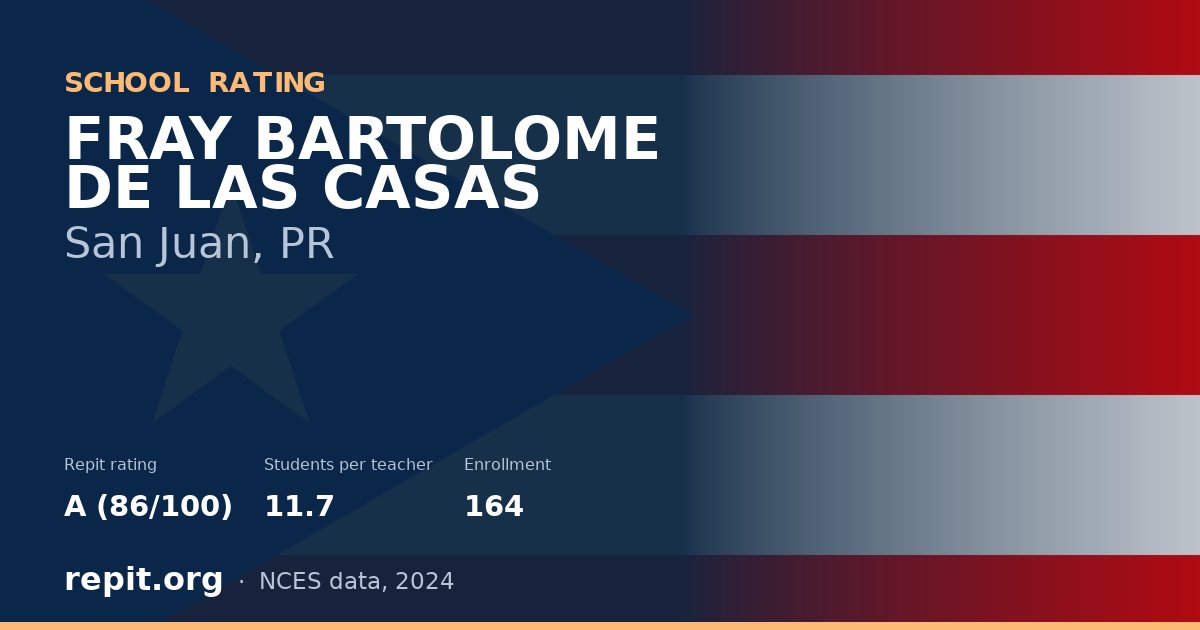 FRAY BARTOLOME DE LAS CASAS, San Juan, PR — Repit school rating A (86/100)